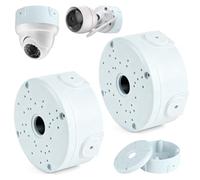 Lot de 2 boîtes de jonction étanches en ABS épaississante pour appareil | Boîtier de montage pour caméra de surveillance demi-sphère blanche 12 × 5,3 cm pour intérieur et extérieur pour caméra dôme