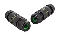 Lot de 2 boîtes de jonction étanches IP68 Connecteurs de Ø 3.5-10mm Coupleur de Manchon Externe Boîtier Électrique Extérieur Boîtier de Dérivation-Noir