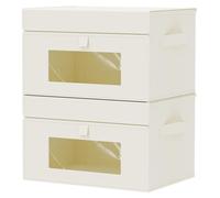 Lot de 2 boîtes de rangement avec fenêtre transparente, dimensions : 33 x 23 x 20 cm