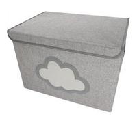 Lot de 2 boites de rangement, coffre à jouets pour enfant avec couvercle - 50 x 35.5 x 35 cm - Gris Nuage - Monsieur Bébé Gris G