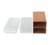 Lot de 2 boîtes de rangement de composants, organiseur de type tiroir F1# 180 x 95 x 50 mm pour pièces de quincaillerie électronique, outils de bureau d'atelier, accessoires, conteneurs de tri (marron