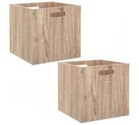 Lot de 2 Boîtes de rangement effet bois en MDF Mix n' modul