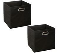 Lot de 2 Boites de rangement pliable - 31 x 31 - Noir