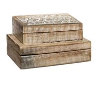 Atmosphera Boîtes déco Ritual en manguier L21/25 cm Lot de 2