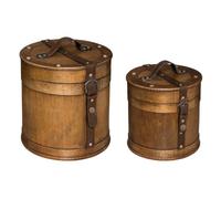 Lot de 2 Boîtes de Rangement Rondes Rétro - Atmosphera