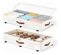 Lot de 2 boîtes de rangement sous lit de 15 cm avec roulettes boîte de rangement sous lit pour chaussures avec 6 Inche SAC DE SPORT