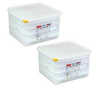 Lot de 2 boîtes de transport pour œufs - Dimensions : 354 x 325 x 200 mm - Récipient gastronorm GN 2/3 - Plastique polypropylène (PP)