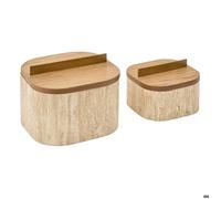 Lot de 2 boîtes déco Anaya L14/18cm beige - Atmosphera Créateur d'intérieur