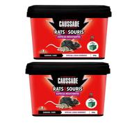 Lot de 2 boites Raticide Rats & Souris -Espèces Résistantes, seau de 300grs ( 15 x 20grs )-