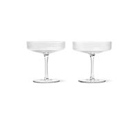 ferm LIVING – Verre à champagne Ripple – Transparent – Lot de 2 – H 11 × Ø 10,5 cm