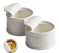 Lot de 2 bols à tremper en céramique en forme de canette créative avec | Mini ramequin amusant pour sauce, confiture, dessert | Passe au four à micro-ondes et au lave-vaisselle pour fête, restaurant
