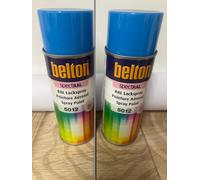 LOT DE 2 BOMBE DE PEINTURE BLEU CLAIR DE MARQUE BELTON RAL 5012 (1.1314)