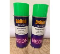 LOT DE 2 BOMBE DE PEINTURE VERT FLUO EFET NEON DE MARQUE BELTON ( 1.1265.1)