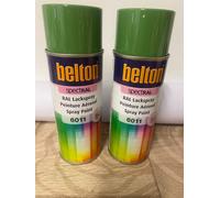 LOT DE 2 BOMBE DE PEINTURE VERT RESEDA DE MARQUE BELTON RAL 6011 (1.1311)