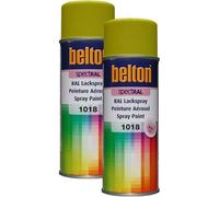 Lot De 2 Bombes De Peinture Belton Spectral Ral1018 Jaune Zinc 400ml