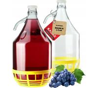 Lot de 2 bonbonnes en verre - Bonbonne de fermentation - 5 L par bonbonne - Panier de protection - Bouchon inclus - FCM