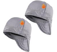 Lot de 2 bonnets de soudure réversibles en coton résistant aux flammes pour homme et femme (gris argenté)