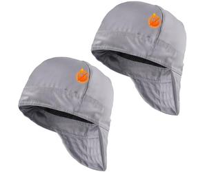 Lot de 2 bonnets de soudure réversibles en coton résistant aux flammes pour homme et femme (gris argenté)