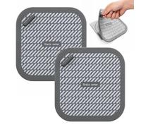 Lot de 2 Bouchons de Douche Anti-Odeur en Silicone, 15x15cm Couvercle de Vidange Carré, Clapet Étanche Universel pour Évier de Cuisine, Salle de Bain, Baignoire, Anti-Insectes et Cheveux avec Poignée