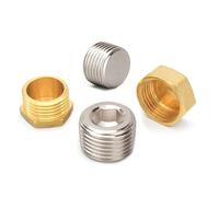Lot de 2 bouchons d'extrémité à tête hexagonale avec filetage mâle en laiton, différentes tailles, 2 pièces (prise femelle, 2 PCS-3/4")