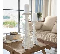Lot de 2 bougeoirs Chaverny blanc vieilli