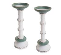 Lot de 2 bougeoirs design vintage en métal céramique hauteur 36 cm 04_0007290