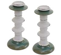 Lot de 2 bougeoirs design vintage métal céramique hauteur 25 cm 04_0007291