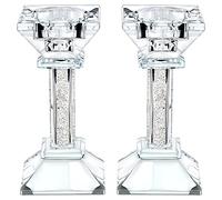 Lot de 2 bougeoirs en Cristal - 13,5 cm de Haut - Décoration d'intérieur Ultra élégante et Moderne