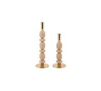 Lot de 2 bougeoirs Shuttle en métal rose et doré