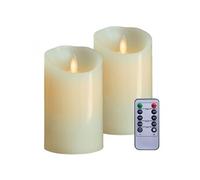 Vivezen Bougies LED Lot de 2 12,5 cm en cire, télécommande, flamme vacillante
