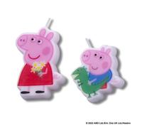 Lot de 2 bougies en cire personnages pour les anniversaires des enfants Dr. Oetker Peppa Pig