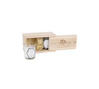Lot de 2 Bougies Parfumées "Coffret Bois" 6cm Blanc