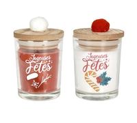 Lot de 2 Bougies Parfumées Joyeuses Fêtes 45g Sapin