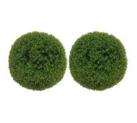Lot de 2 boules de buis artificielles HOMCOM 40 cm, protection UV, décoration pour la maison, le jardin, la fête de mariage, vert