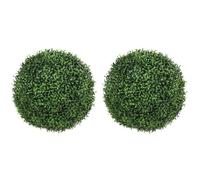 Lot de 2 boules de buis artificielles - HOMCOM - résistantes aux UV - décoration intérieure/extérieure - plastique - 42cm - vert