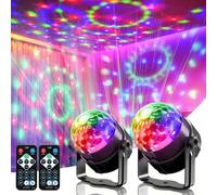 Lot de 2 boules disco en ABS avec télécommande, lumières stroboscopiques DJ, kit de lumière disco pour fêtes, idéal pour les mariages, les karaokés, les fêtes d'anniversaire et l'éclairage de scène.