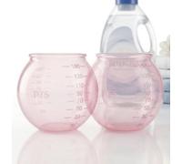 Lot de 2 boules doseuses pour lessive, boule distributrice de lessive liquide, 100 % silicone, économie pour lessive en poudre et liquide, anti-rayures, unique, rose