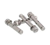 Lot de 2 boulons d'ancrage expansion béton, tête hexagonale, inox 316 | Ancrages inox 316 inoxydable, montage à clé hexagonale, haute adhérence pour maçonnerie et pierre(M6x80mm)