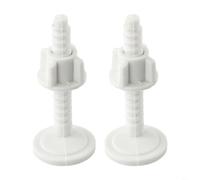 Lot de 2 boulons de charnière de siège de toilette blancs de rechange pour kit de fixation de couvercle en plastique PP solide accessoires de réparation de salle de bain 60 x 30 mm