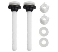 Lot de 2 boulons de charnière de siège de toilette, écrous et rondelles, matériel de montage en plastique pour fixation et réparation, s'adapte à presque toutes les toilettes, 10 cm