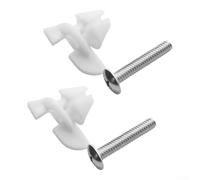 Lot de 2 boulons et vis pour abattant WC 1133024 1239016 en plastique blanc | Construction en plastique robuste, légère mais solide, facile à installer avec un tournevis pour remplacer le matériel de