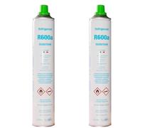Lot de 2 bouteilles cylindriques Aspares pour réservoir d'isobutane SKL R600A (420 g)