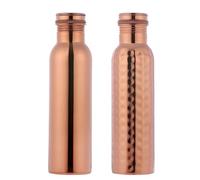 Lot de 2 Bouteilles d'Eau en Cuivre Pur 600 ml | Sans Joints et Anti-Fuite | Ayurvédique pour la Santé