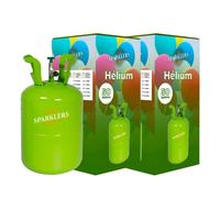 Lot de 2 Bouteilles Gaz Hélium pour 50 Ballons gonflables, x2 Bonbonne de 0,42m3 - Grande Bouteille Jetable