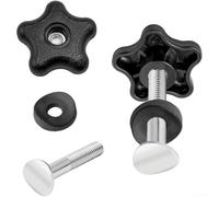 Lot de 2 boutons de poignée pour tondeuse à gazon TORO 117-5976 avec rondelle 107-3844 et boulon 92-2260, plastique + métal, noir