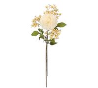 Lot de 2 Branches de Dahlia artificielles en Soie - Assortiment de Fleurs à Tige - Fleurs artificielles d'automne - Décoration d'automne - Fleurs décoratives pour Bouquet de Bouquet, Couronne, crème