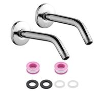 Lot de 2 bras d'extension de pommeau de douche incurvés universels G1,27 cm | Adaptateur de douche universel en acier inoxydable avec rondelles adhésives, connecteur de tuyau de douche