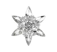 Lot de 2 broches scintillantes en forme de flocon de neige en verre léger avec strass et alliage de zinc pour femmes pour écharpes et robes