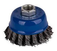 Lot de 2 brosses à pot Ø 65 mm - Brosse de ponçage torsadée - M14 x 2 Brosse métallique / Brosse à pot / Brosse métallique