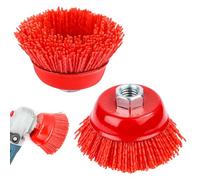 Lot de 2 brosses à pot pour meuleuse d'angle et perceuse, nettoyage de la saleté, brosse en nylon, M14